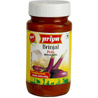 Priya Brinjal With Garlic Picklie - 300 Gm (10 Oz)