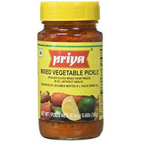Priya Mixed Vegetable Pickle No Garlic - 300 Gm (10 Oz)