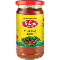 Telugu Mint Leaf Pickle with Garlic - 300 Gm (10.58 Oz)