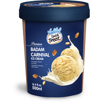 Vadilal Premium Badam Carnival Ice Cream - 500 Ml (16.9 Fl Oz)