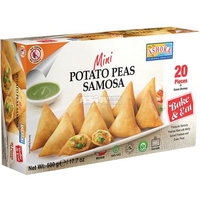 Ashoka Potato Peas Mini Samosa No Onion No Garlic 20 Pc - 500 Gm (17.7 Oz)