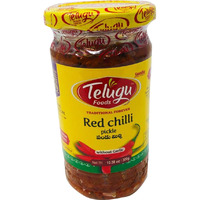 Telugu Red Chilli Without Garlic Pickle - 300 Gm (10 Oz)