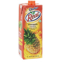 Dabur Real Pineapple Fruit Nectar Juice - 1 L (33.8 Fl Oz)