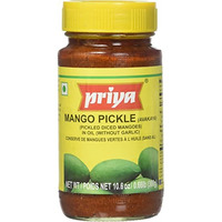 Priya Mango Pickle Without Garlic Extra Hot - 300 Gm (10.6 Oz)