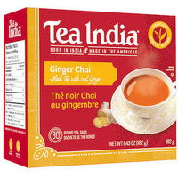 Tea India Ginger Chai 80 Tea Bags - 182 Gm (6.43 Oz)