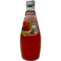 Gazab Basil Seed Drink Strawberry Flavor - 9.8 Fl Oz (290 Ml)