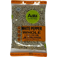 Aara White Pepper Whole - 100 Gm (3.5 Oz)