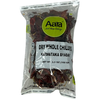 Aara Dry Whole Chillies Karnataka Byadagi - 100 Gm (3.5 Oz)
