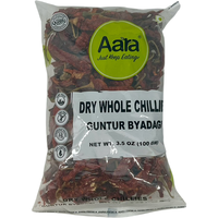 Aara Dry Whole Chillies Guntur Byadagi - 100 Gm (3.5 Oz)