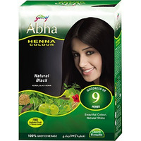 Godrej Abha Henna Natural Black 9 Herbs 6 Sachets - 10 Gm (1 Oz)