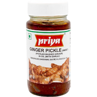 Priya Ginger Pickle Without Garlic Sweet - 300 Gm (10.6 Oz)