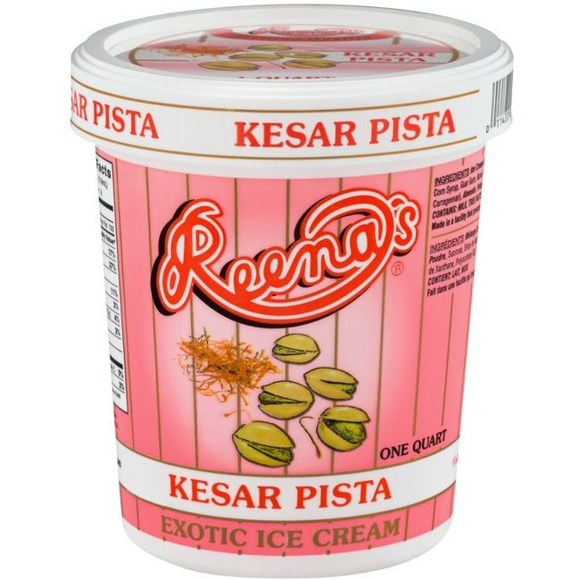 Reena's Ice Cream Kesar Pista - 946 Ml (1Qt)