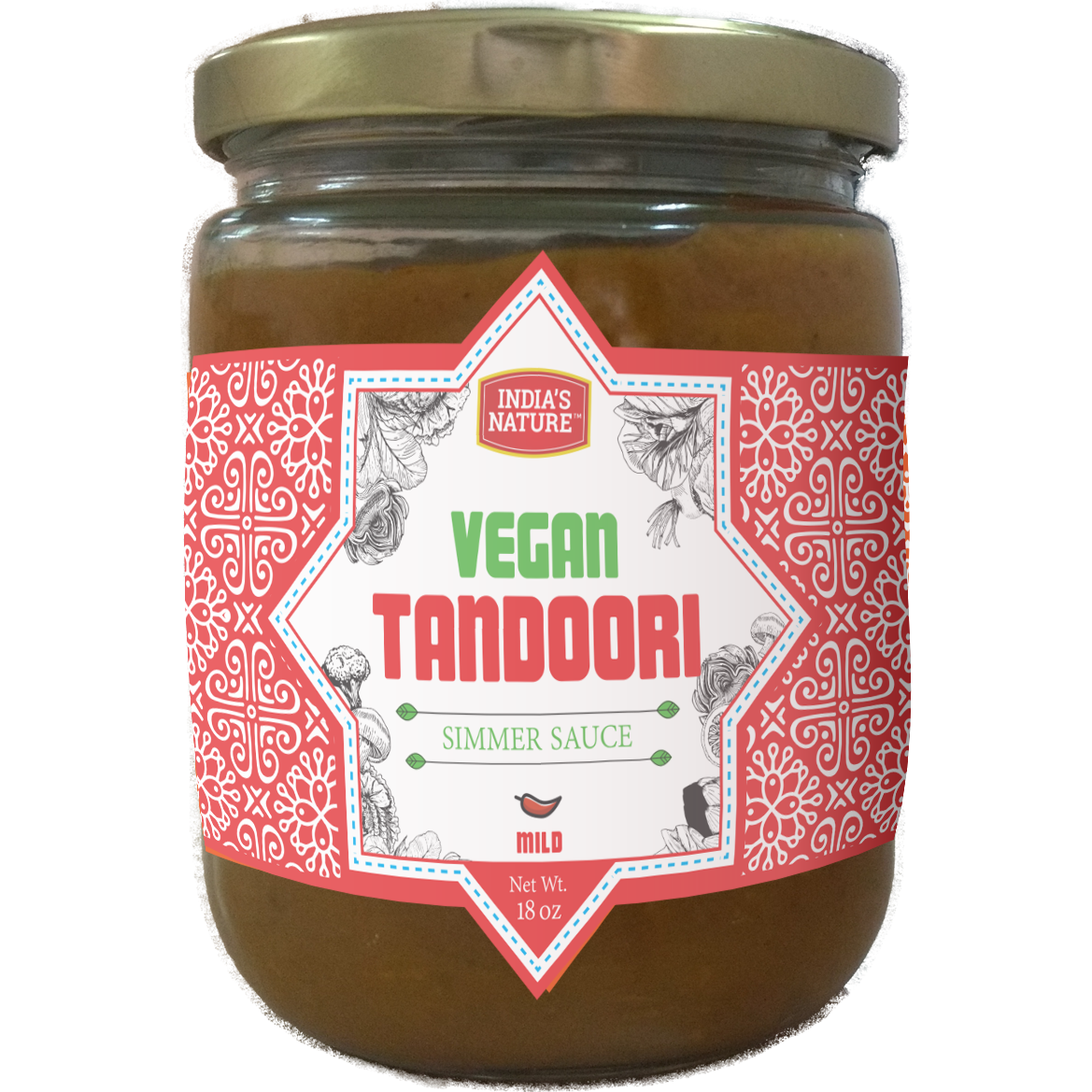 India's Nature Vegan Tandoori Simmer Sauce - 18 Oz (510 Gm)
