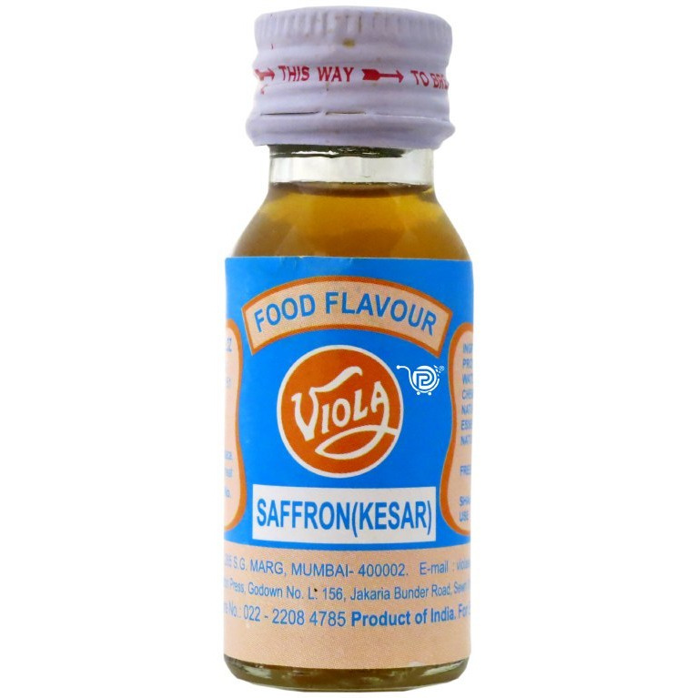 Viola Food Flavor Essence Saffron Kesar - 20 Ml (0.67 Fl Oz)