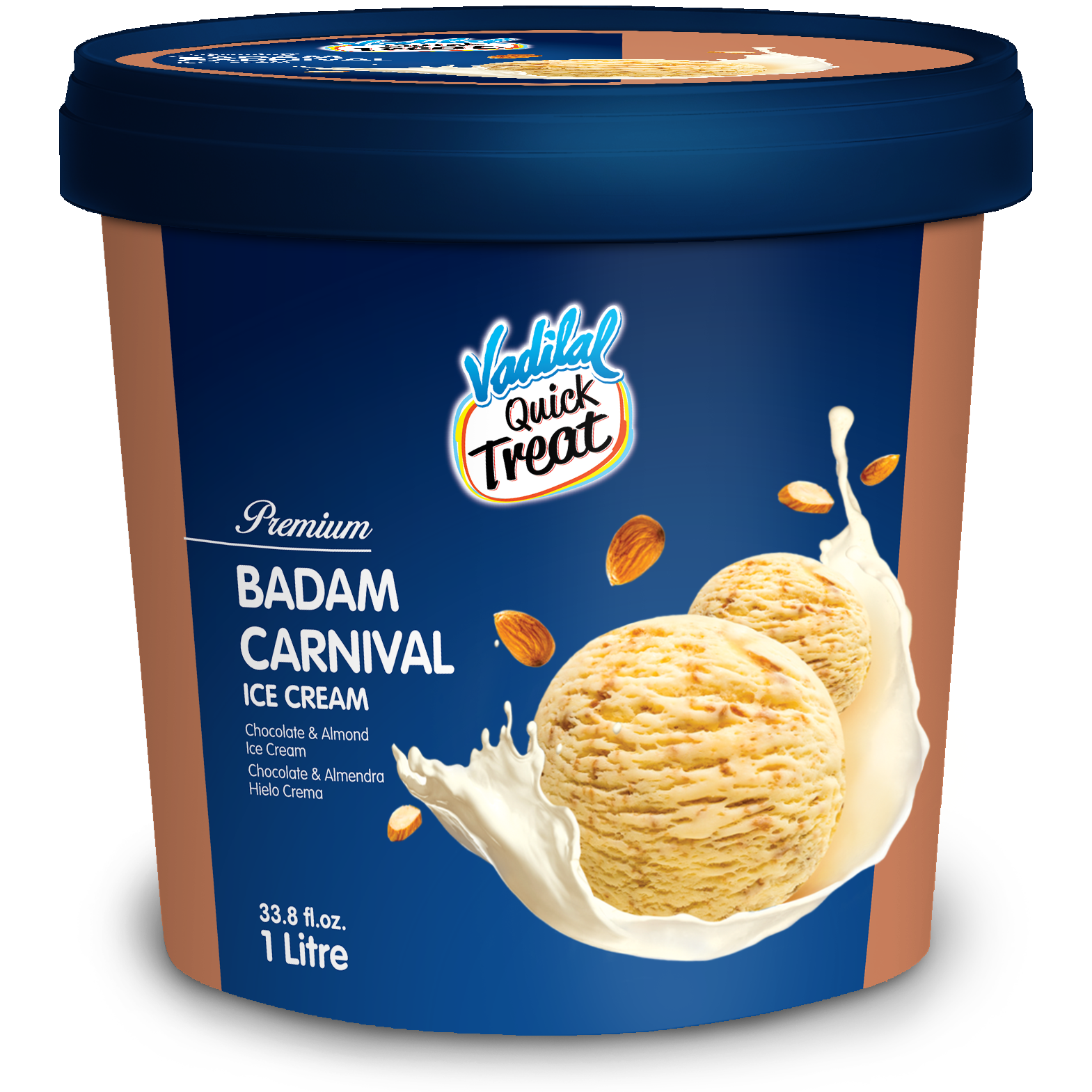 Vadilal Badam Carnival Ice Cream - 1 L (33.8 Fl Oz)