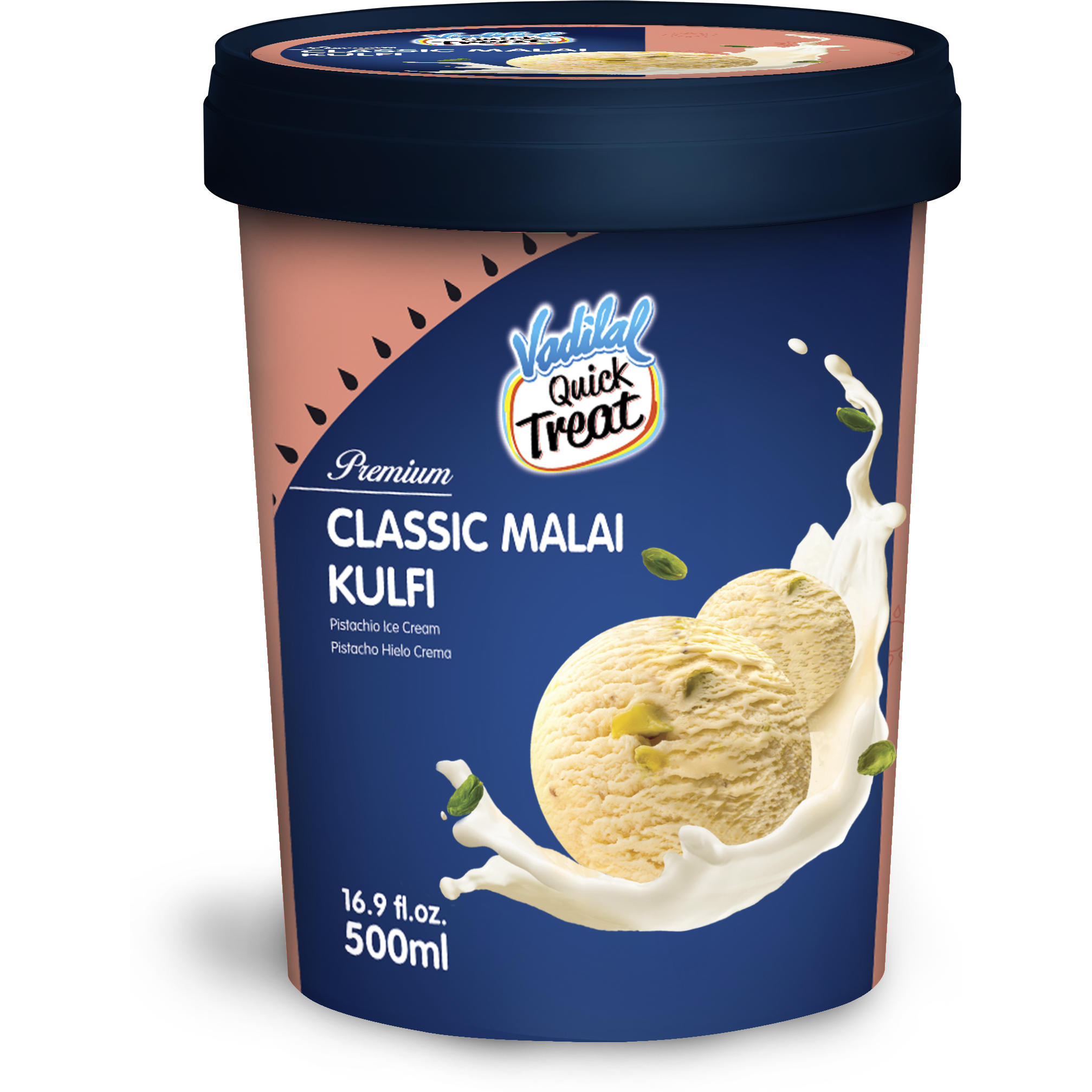 Vadilal Classic Malai Kulfi Ice Cream - 500 Ml (16.9 Fl Oz)