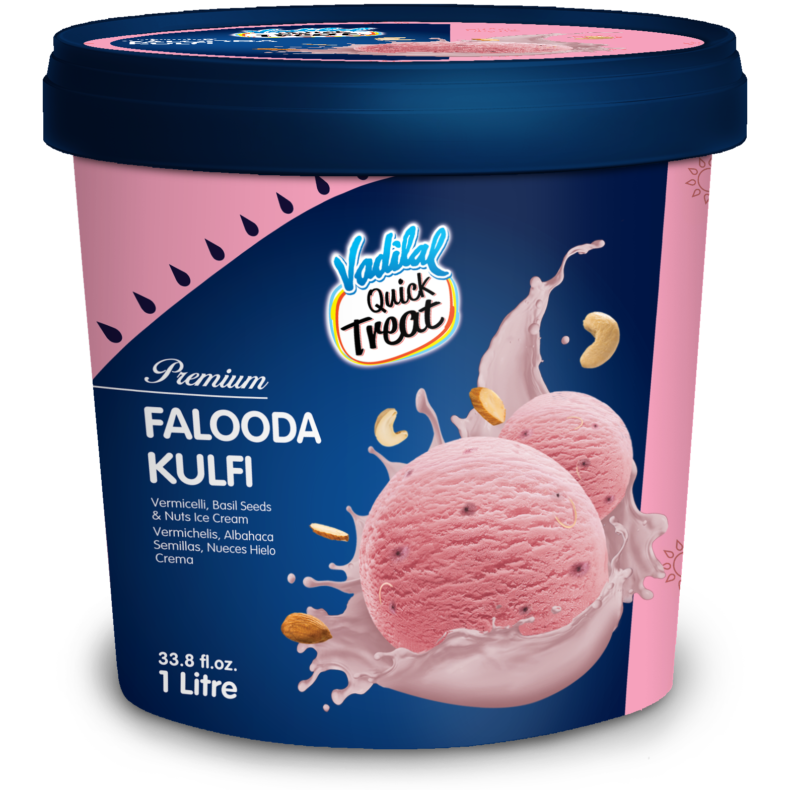 Vadilal Falooda Kulfi Ice Cream - 1 L (33.8 Fl Oz)