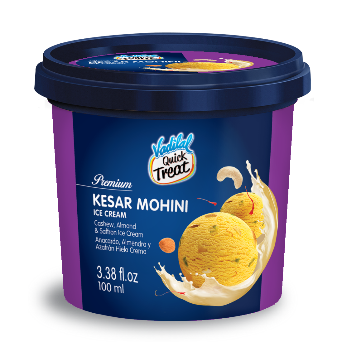 Vadilal Premium Kesar Mohini Ice Cream - 100 Ml