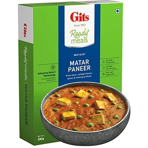 Gits Ready Meals Matar Paneer - 10 Oz (285 Gm)