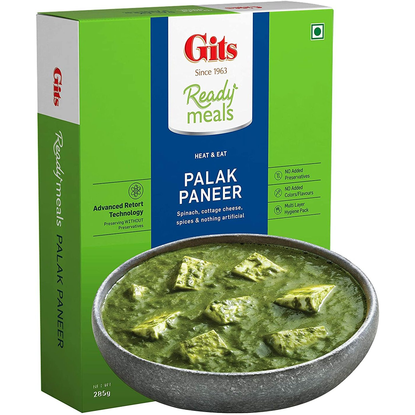 Gits Ready Meals Palak Paneer - 10 Oz (285 Gm)