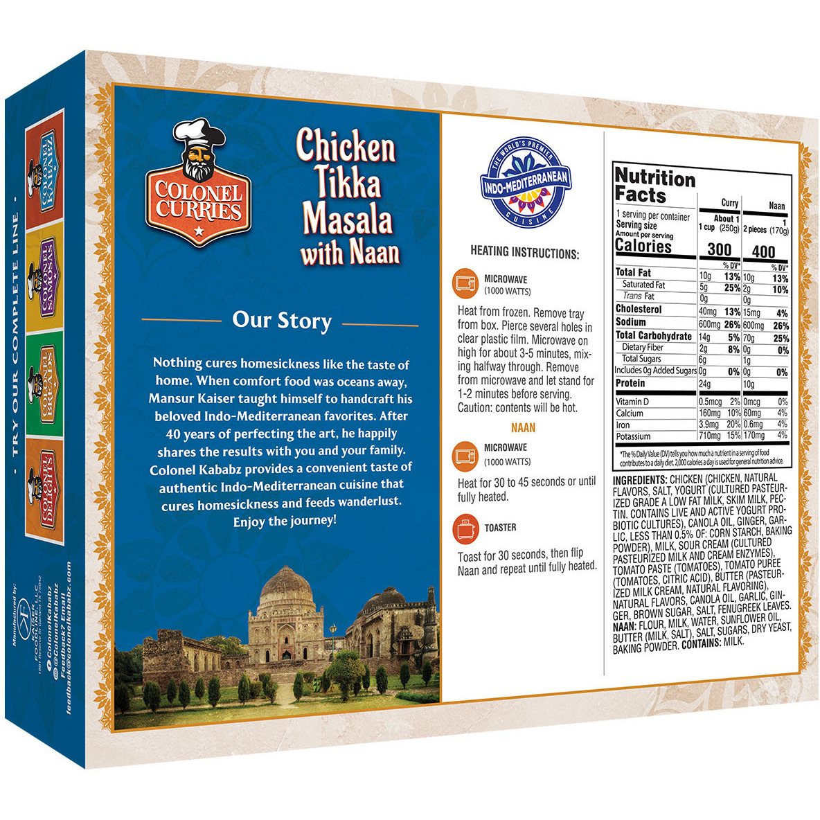 Colonel Kababz Curries Chicken Tikka Masala With Naan 2 Pc - 1 Lb (16.5 Oz)
