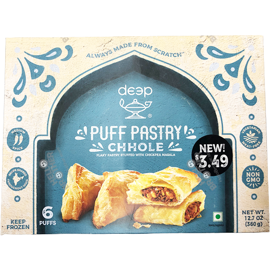 Deep Puff Pastry Chhole - 6 Puffs
