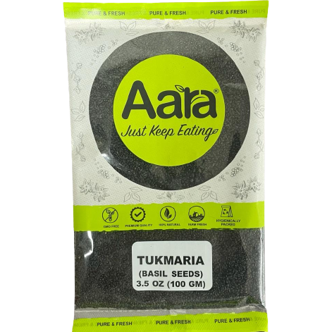 Aara Tukmaria Basil Seeds - 100 Gm (3.5 Oz)