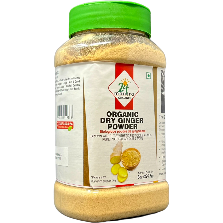 24 Mantra Organic Dry Ginger Powder - 8 Oz (226 Gm)