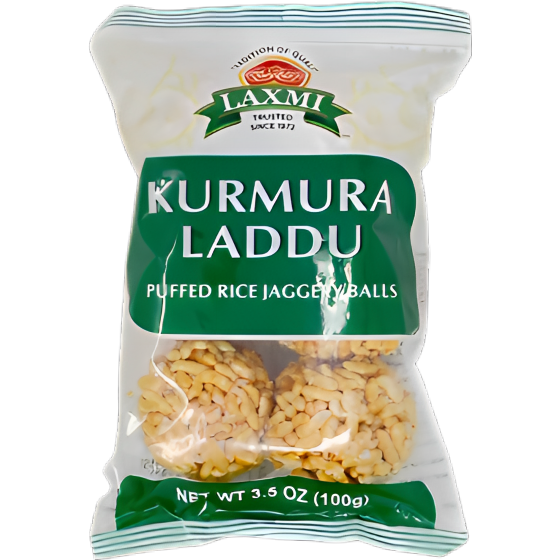 Laxmi Kurmura Laddu Puffed Rice Jaggery Balls - 100 Gm (3.5 Oz)