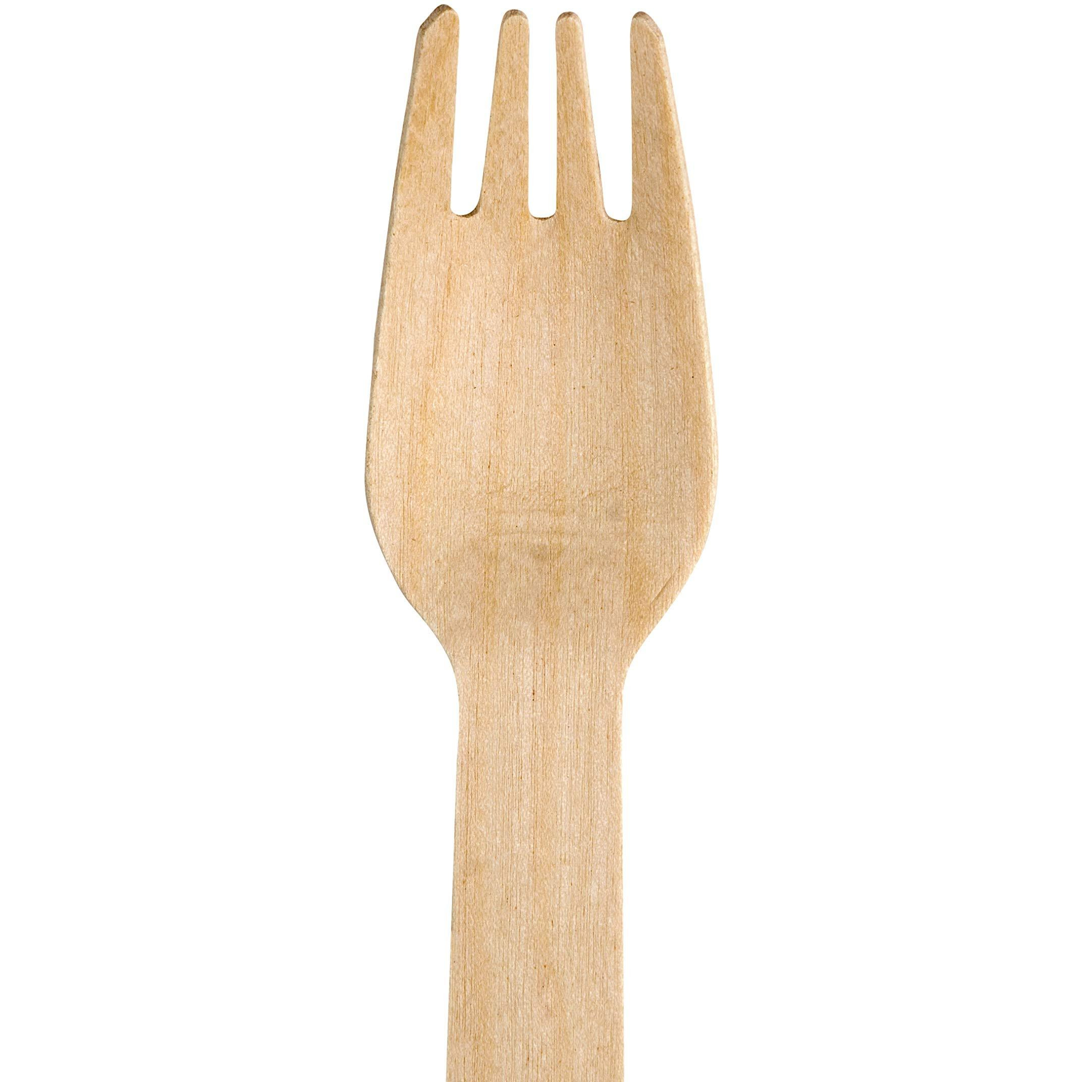EcoChoice Compostable Biodegradable Chemical Free Wooden Fork 6 1/4 In - 100 Pc