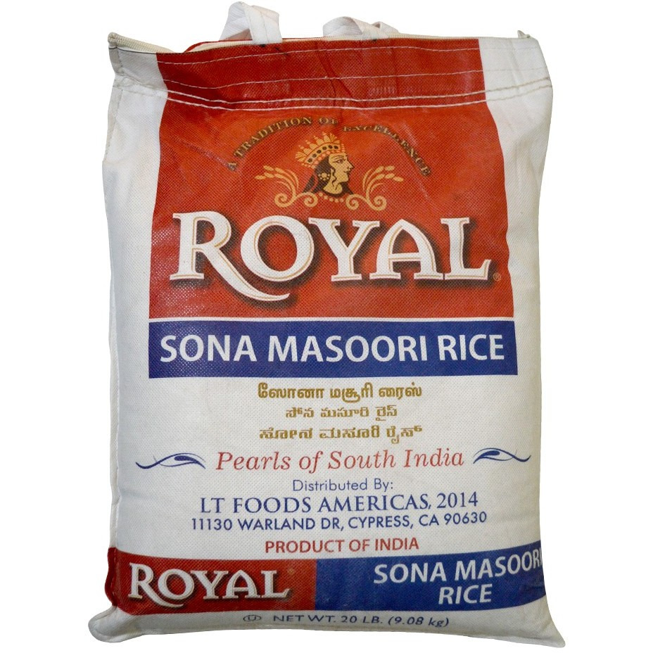 Royal Sona Masoori Rice - 20 Lb (9.08 Kg)
