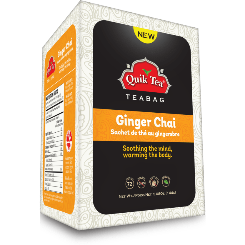 Quik Tea Ginger Chai 72 Bags - 5.08 Oz (144 Gm)