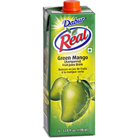 Dabur Real Green Mango Aampanna Fruit Juice Drink - 1 L (33.8 Fl Oz)