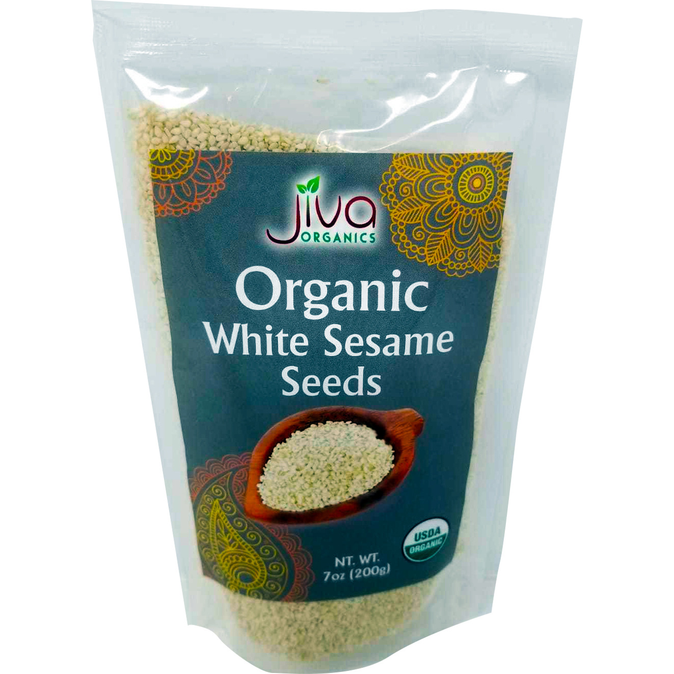 Jiva Organics Organic White Sesame Seeds - 200 Gm (7 Oz)