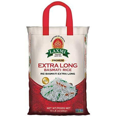 Laxmi Extra Long Grain Basmati Rice - 10 Lb (4.5 Kg)