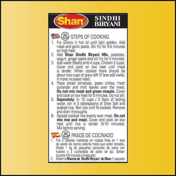 Shan Sindhi Biryani Recipe Seasoning Mix - 60 Gm (2.1 Oz)