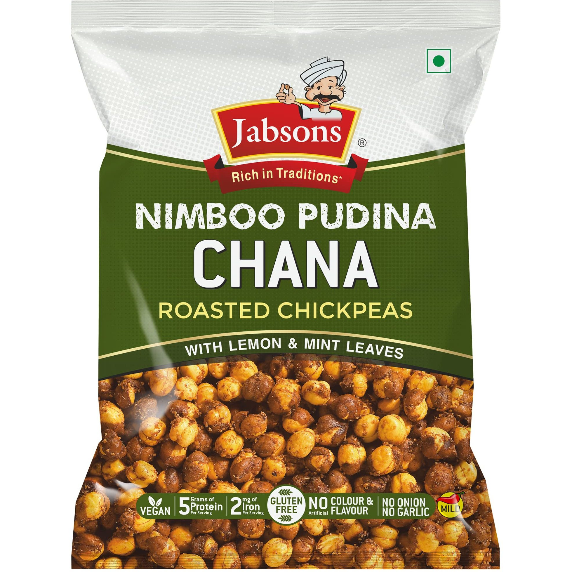 Jabsons Roasted Chana Nimboo Pudina - 150 Gm (5.29 Oz)