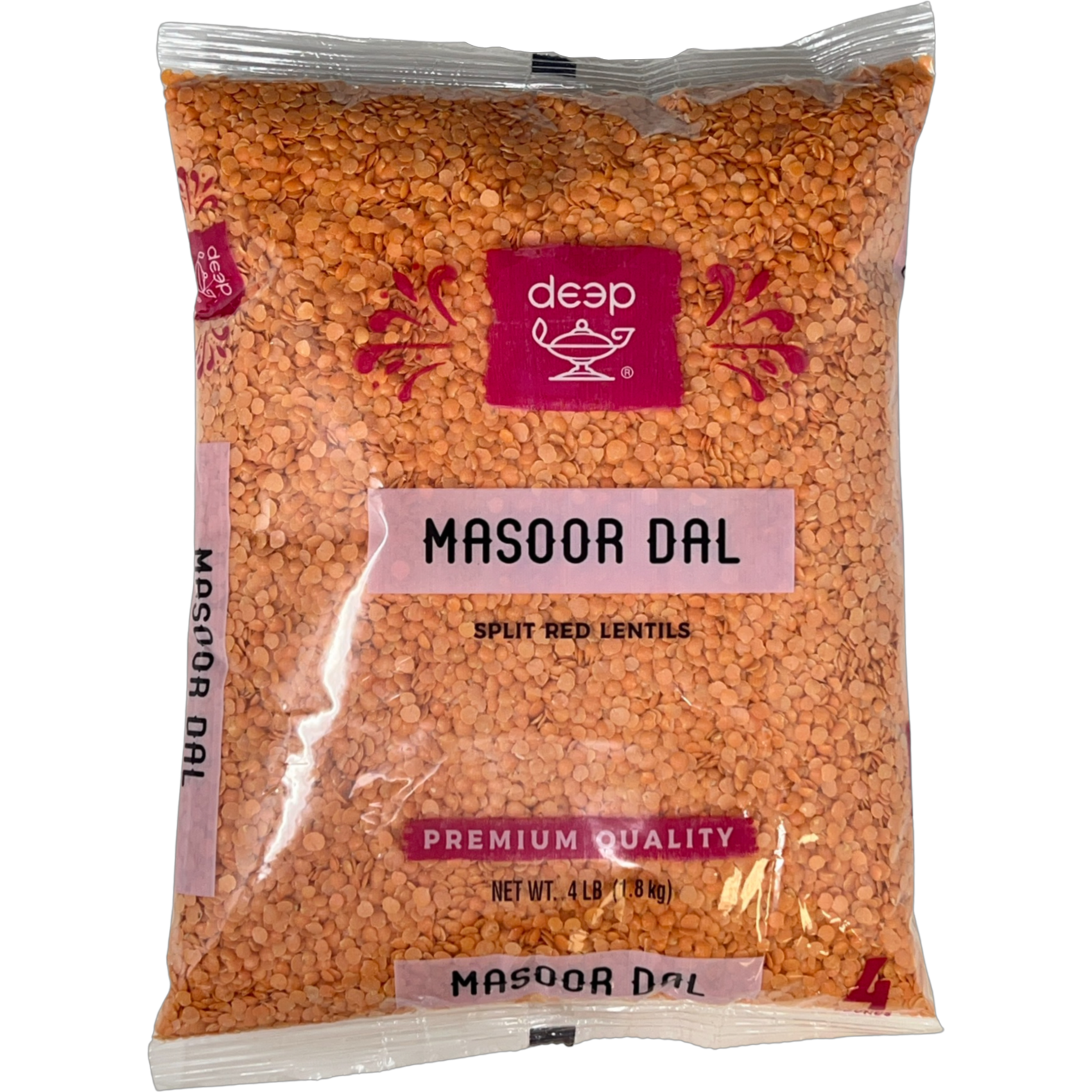 Deep Masoor Dal Split Red Lentils - 4 Lb (1.8 Kg)